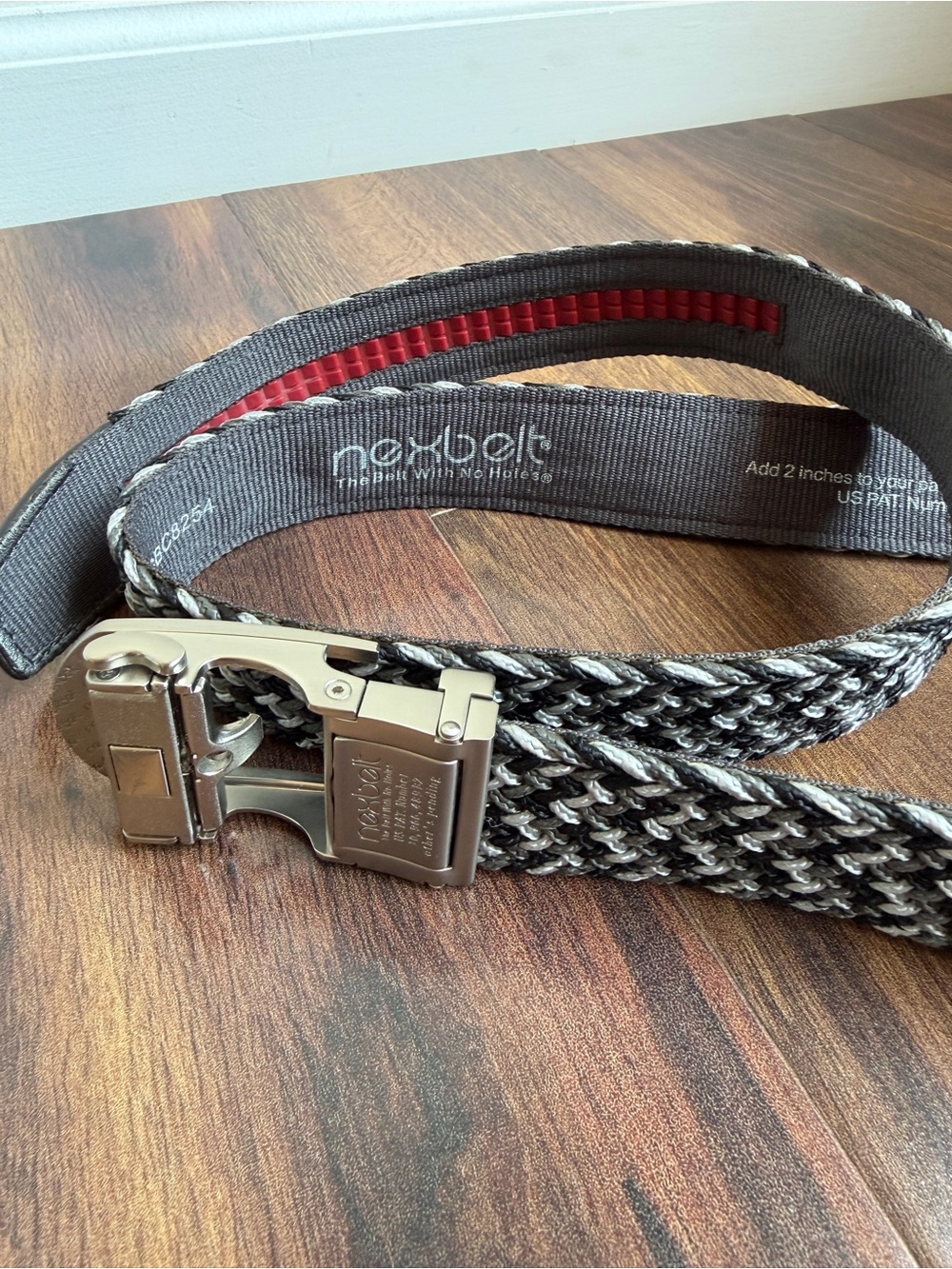 Nexbelt Uncut Braided Ratchet Golf Belt Black Silver Gray Like New
